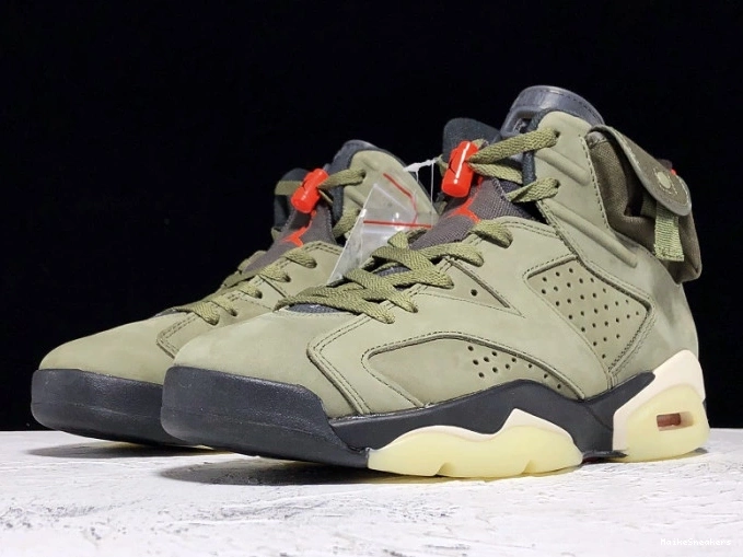 MaikeSneakers CN1084-200 Air Medium Travis x Jordan 6 Olive Scott 0728